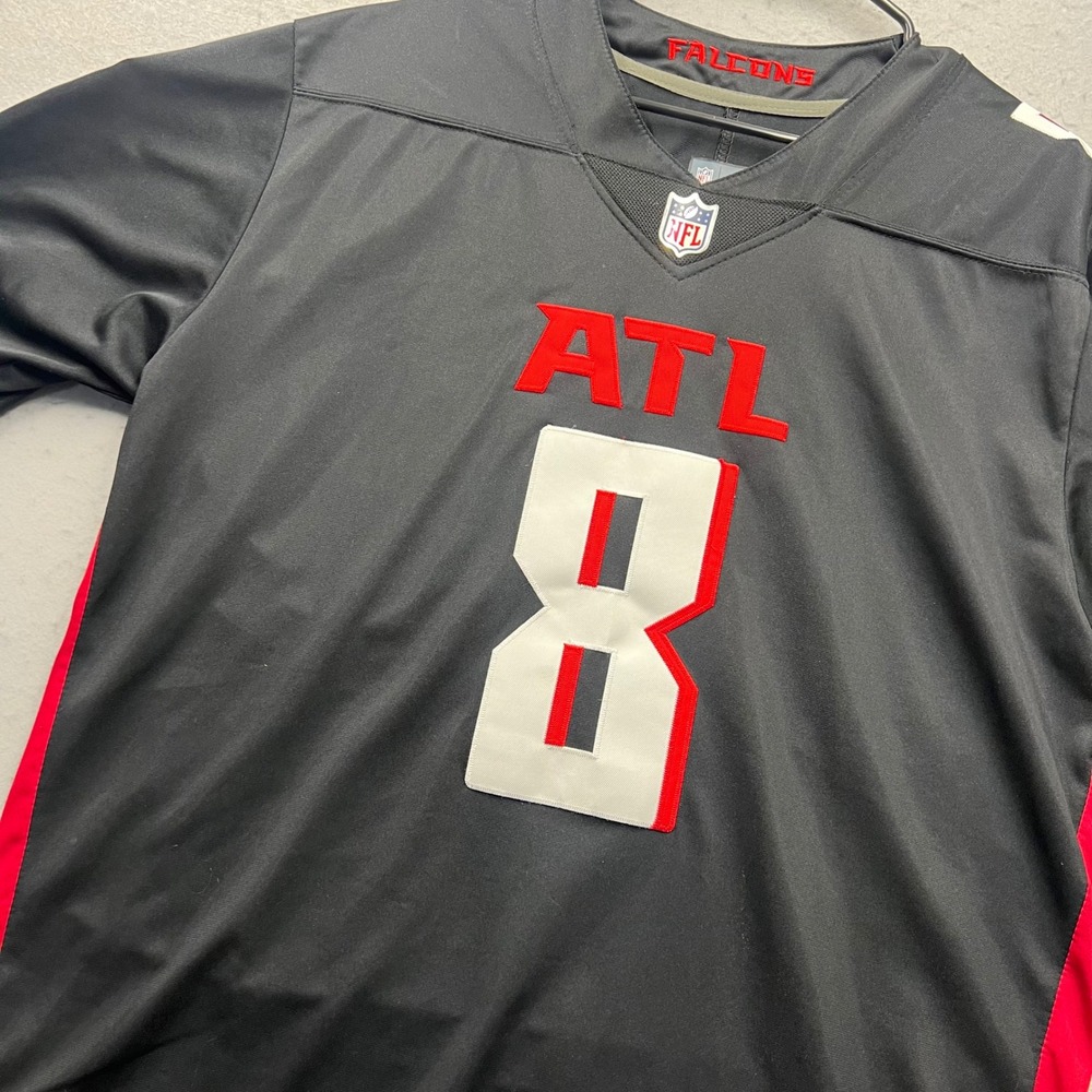 Nike Atlanta Falcons Kyle Pitts 8 NFL Jersey Mens Small Black Red On Field